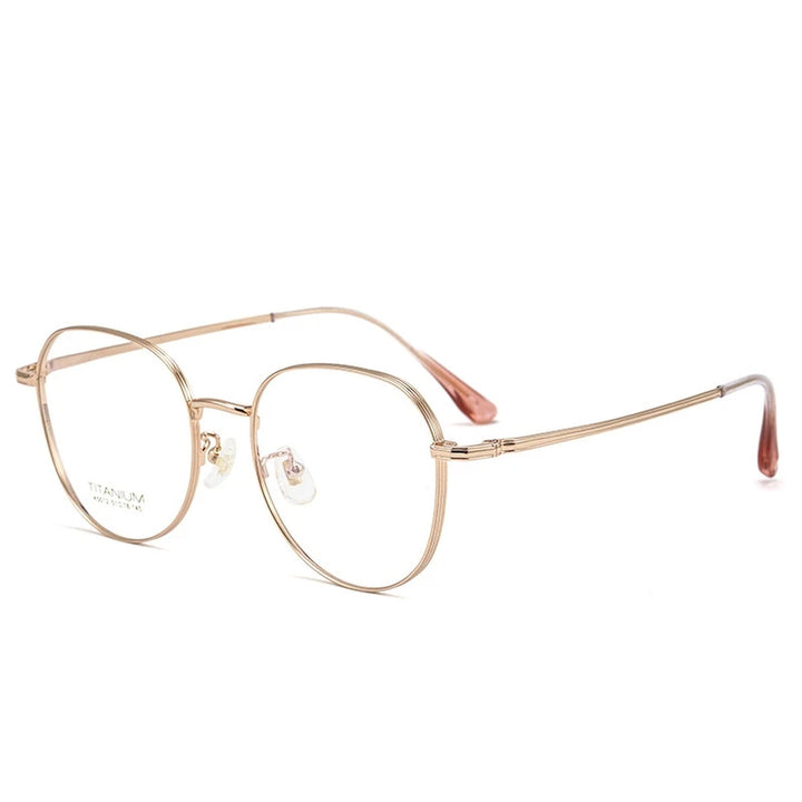 Vicky Unisex Full Rim Oval Square Titanium Reading Glasses 630250 - 02-K5012-GD