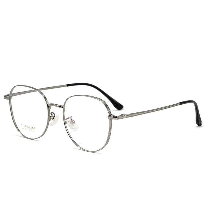 Vicky Unisex Full Rim Oval Square Titanium Reading Glasses 630250 - 02-K5012-GRAY