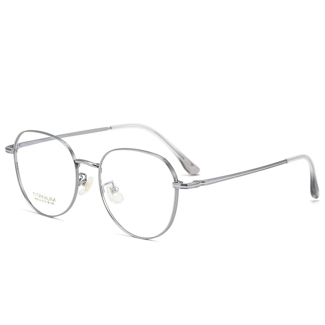 Vicky Unisex Full Rim Oval Square Titanium Reading Glasses 630250 - 02-K5012-SILVER