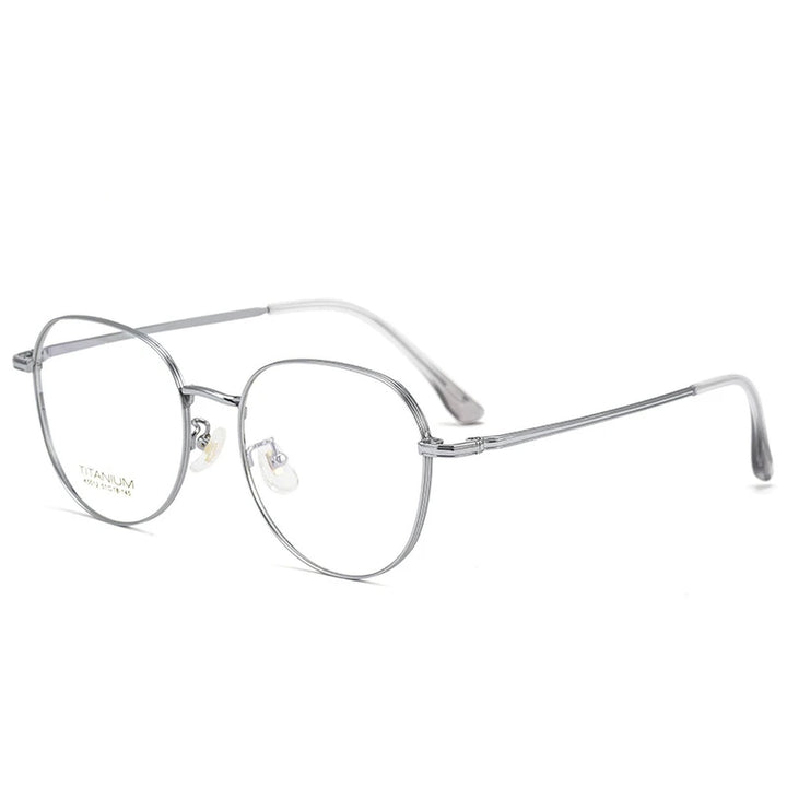 Vicky Unisex Full Rim Oval Square Titanium Reading Glasses 630250 - 02-K5012-SILVER