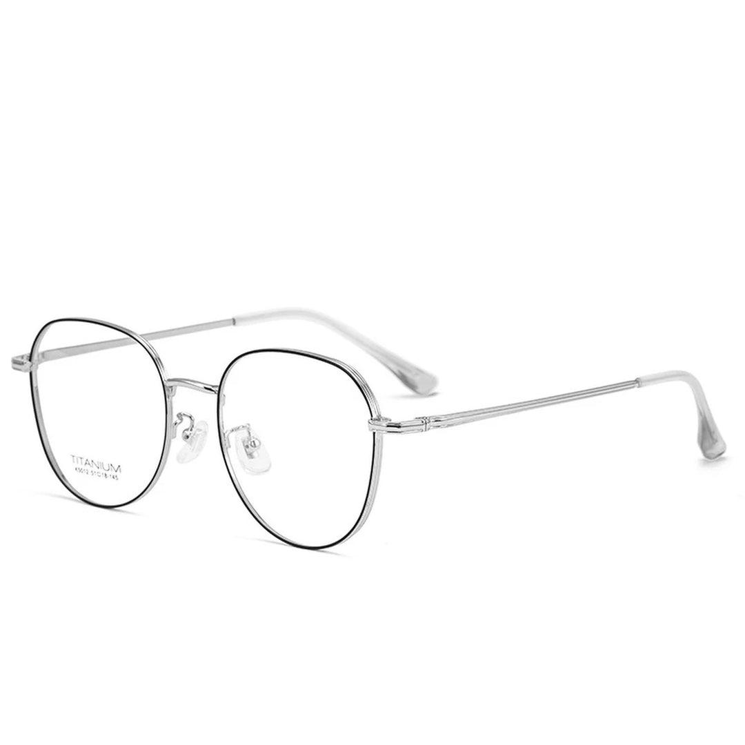 Vicky Unisex Full Rim Oval Square Titanium Reading Glasses 630250 - 02-K5012-SLV-BK