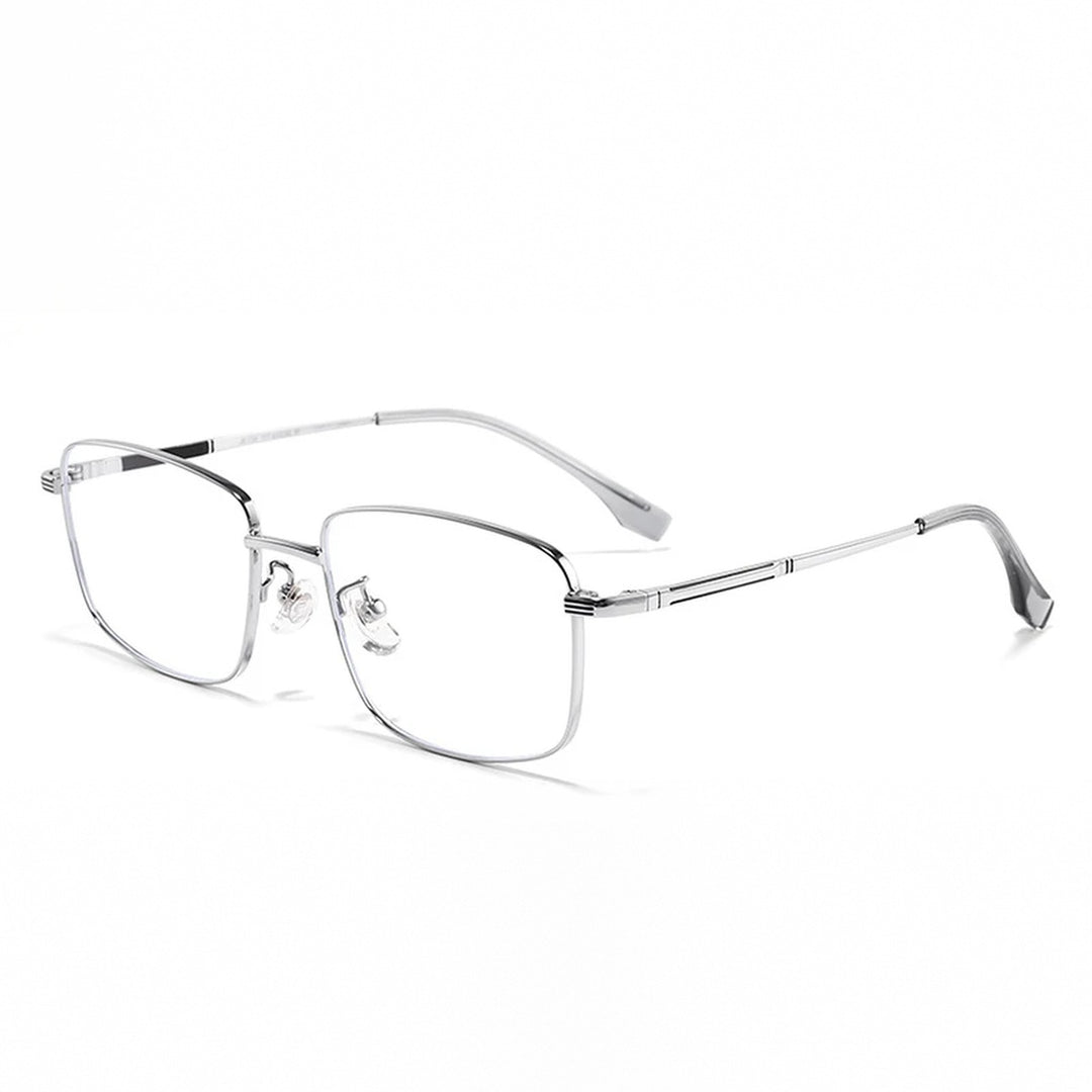 Vicky Unisex Full Rim Polygon Square Alloy Reading Glasses 308254 - 30825Y-silver