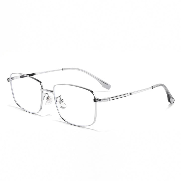 Vicky Unisex Full Rim Polygon Square Alloy Reading Glasses 308254 - 30825Y-silver