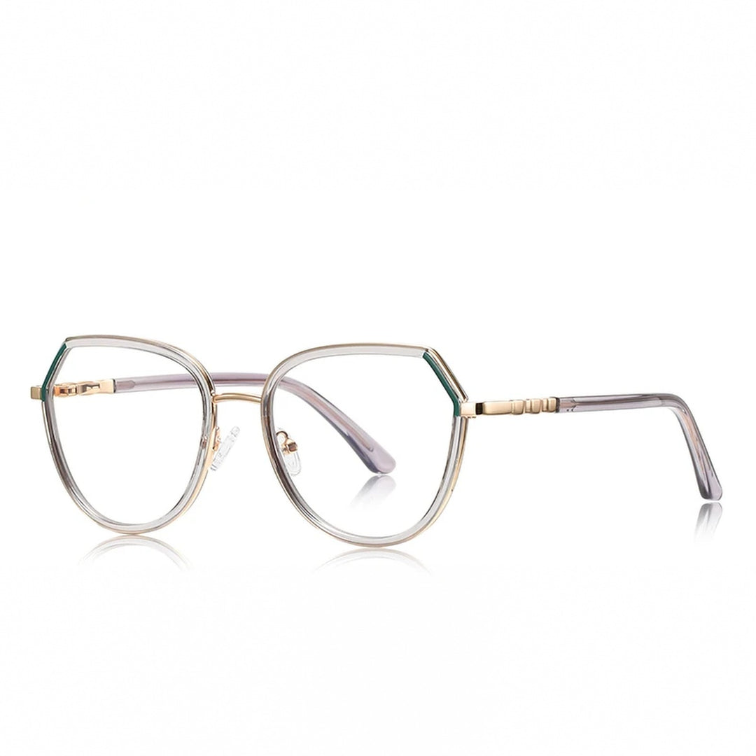 Vicky Unisex Full Rim Polygon Tr 90 Titanium Reading Glasses 83130 - PFD3130-C4