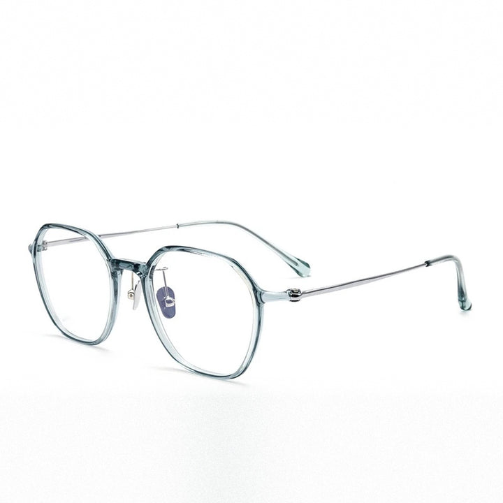 Vicky Unisex Full Rim Polygon Tr 90 Titanium Reading Glasses 91063 - L9106Y-greens