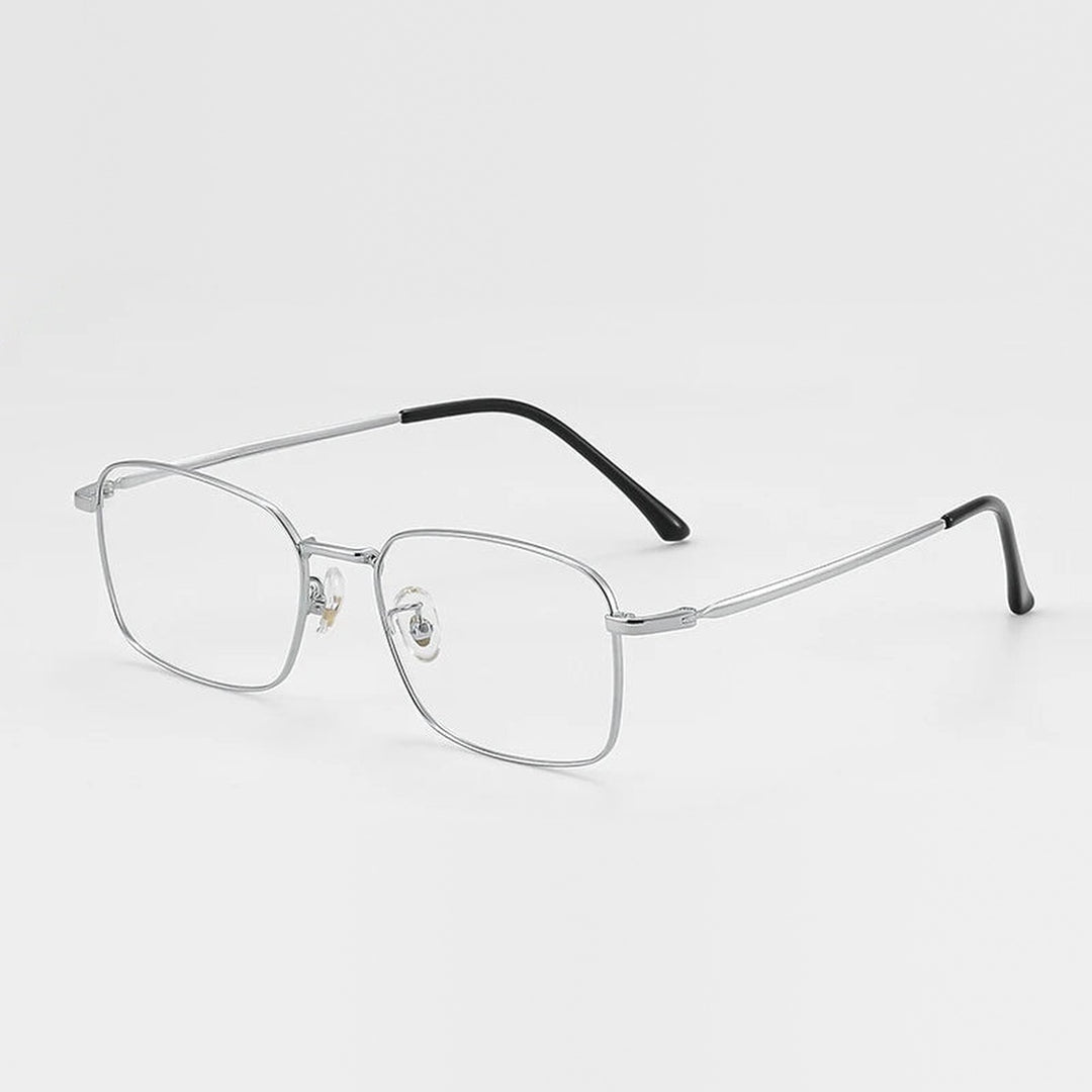 Vicky Unisex Full Rim Rectangle Blue Light Prescription Eyeglasses 89166 - 89166-C2-SILVER