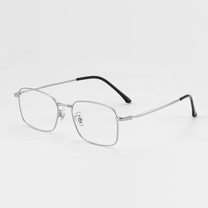 Vicky Unisex Full Rim Rectangle Blue Light Prescription Eyeglasses 89166 - 89166-C2-SILVER