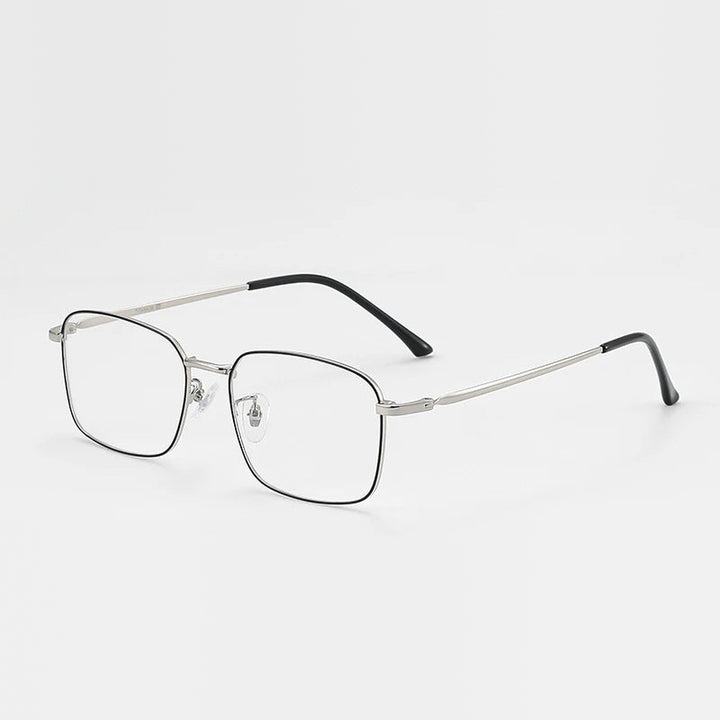 Vicky Unisex Full Rim Rectangle Blue Light Prescription Eyeglasses 89166 - 89166-C3-BLK-SILVER