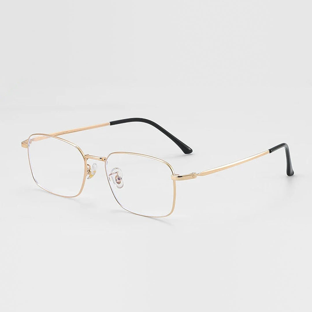 Vicky Unisex Full Rim Rectangle Blue Light Prescription Eyeglasses 89166 - 89166-C4-GOLD