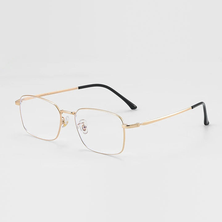 Vicky Unisex Full Rim Rectangle Blue Light Prescription Eyeglasses 89166 - 89166-C4-GOLD