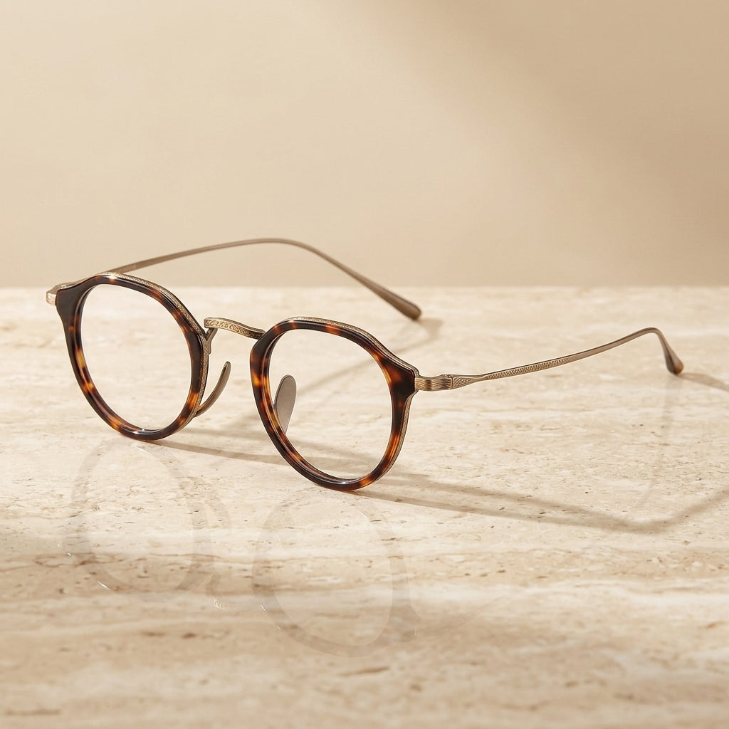 Vicky Unisex Full Rim Round Acetate Blue Light Prescription Eyeglasses KMN1113