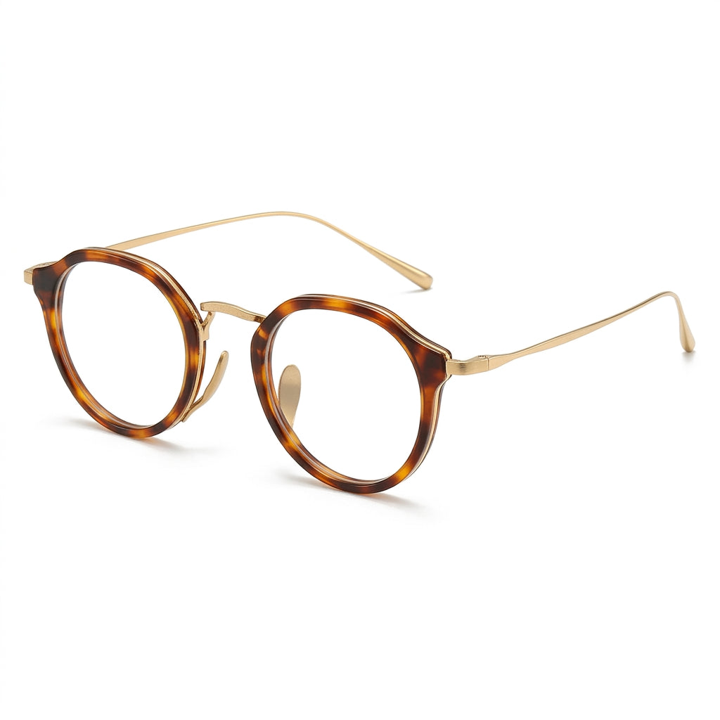 Vicky Unisex Full Rim Round Acetate Blue Light Prescription Eyeglasses KMN1113 - KMN1113-C11