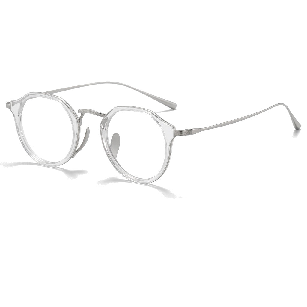 Vicky Unisex Full Rim Round Acetate Blue Light Prescription Eyeglasses KMN1113 - KMN1113-C31