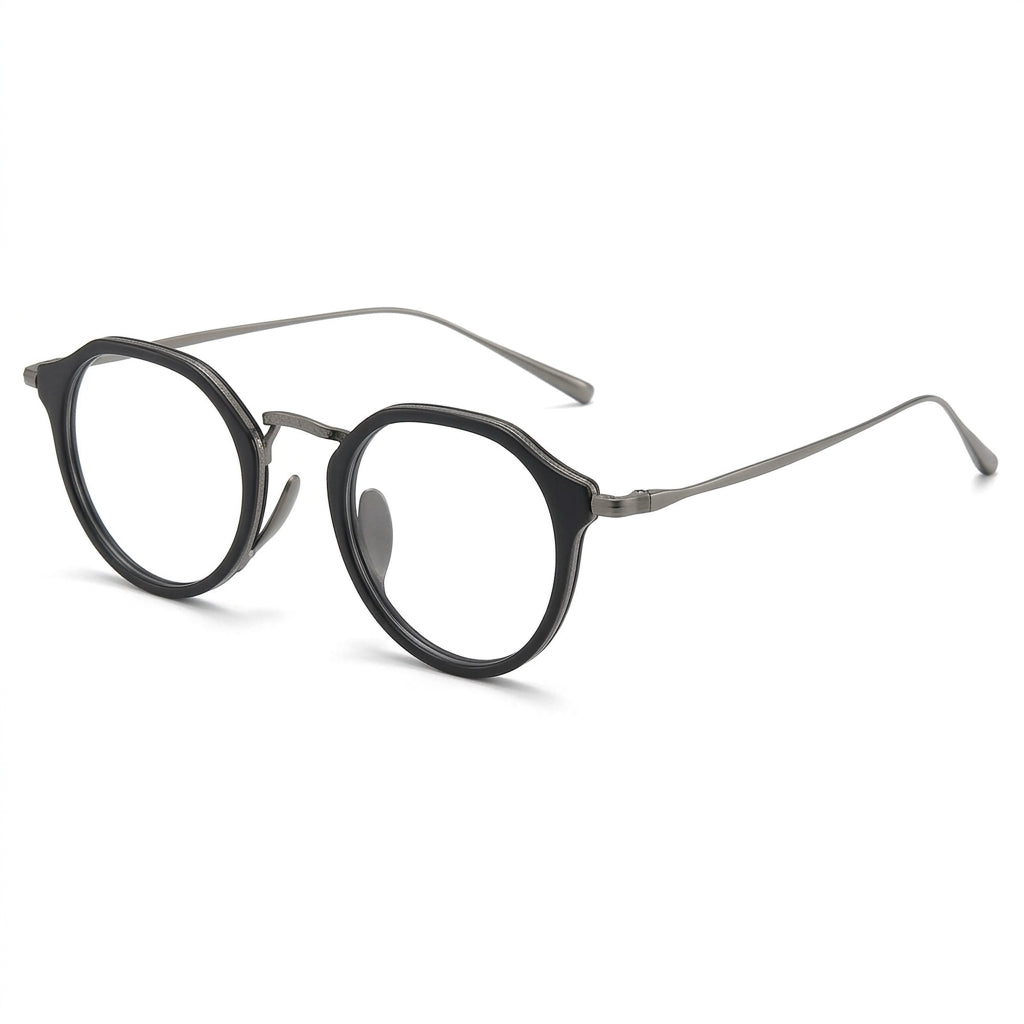 Vicky Unisex Full Rim Round Acetate Blue Light Prescription Eyeglasses KMN1113 - KMN1113-C43