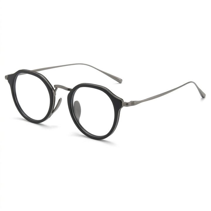 Vicky Unisex Full Rim Round Acetate Blue Light Prescription Eyeglasses KMN1113 - KMN1113-C43