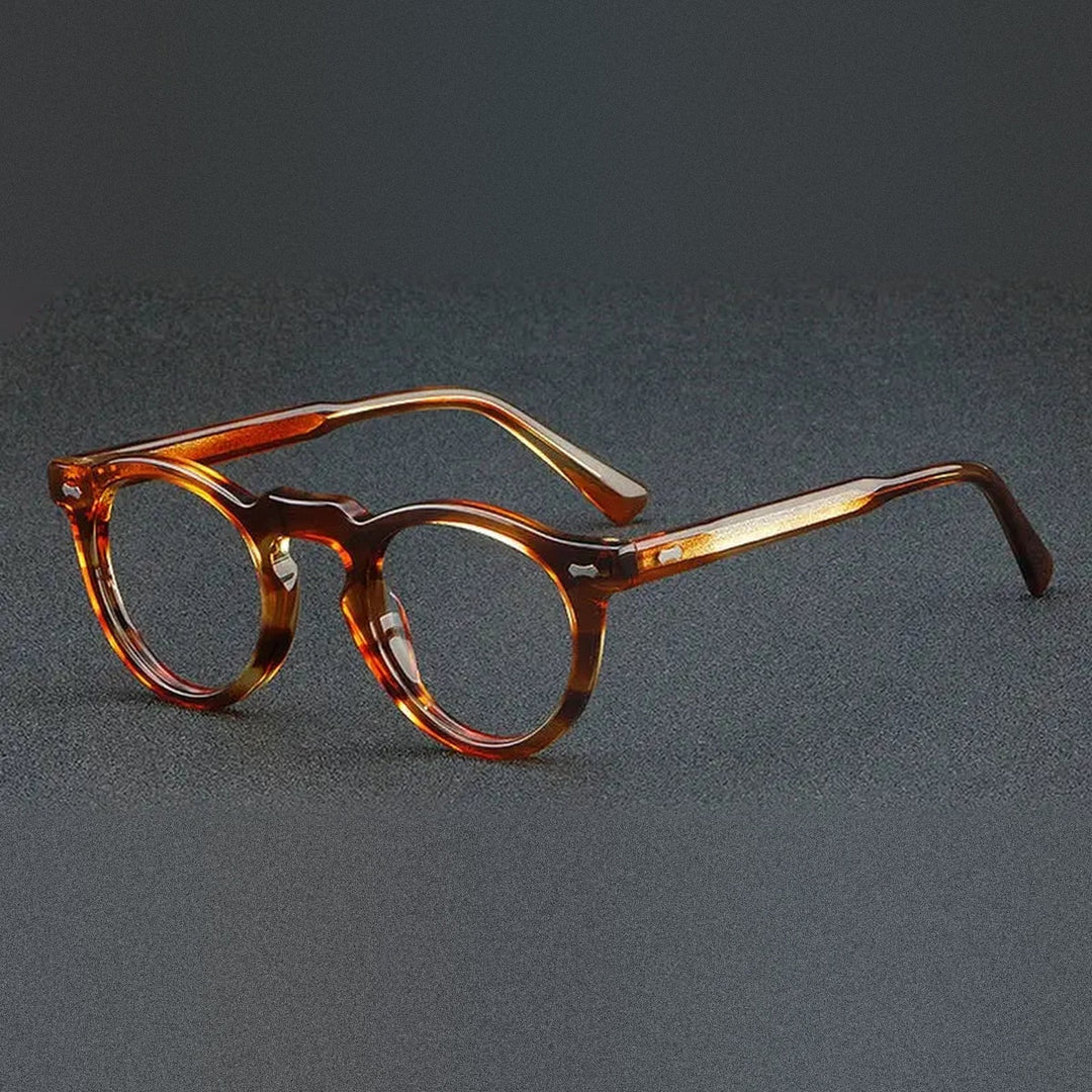 Vicky Unisex Full Rim Round Acetate Reading Glasses 633128 - 1128-C4