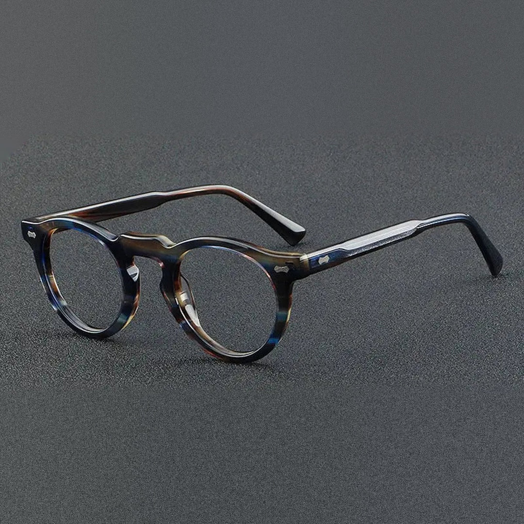 Vicky Unisex Full Rim Round Acetate Reading Glasses 633128 - 1128-C5