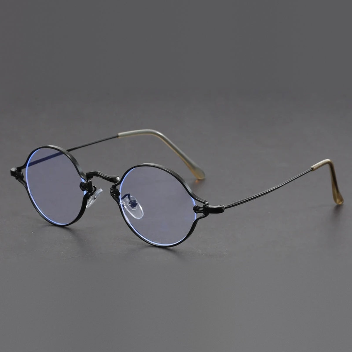Vicky Unisex Full Rim Round Alloy Reading Glasses 10642 - 1064-black