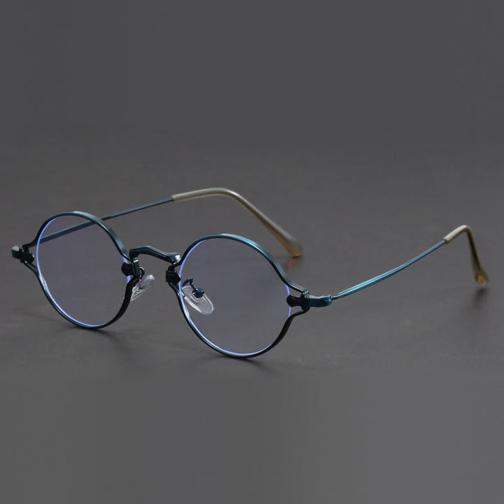Vicky Unisex Full Rim Round Alloy Reading Glasses 10642 - 1064-blues