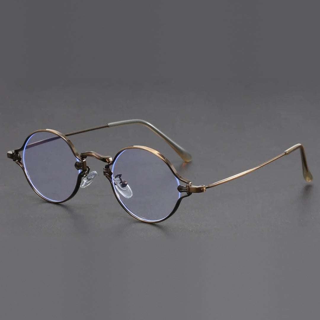 Vicky Unisex Full Rim Round Alloy Reading Glasses 10642 - 1064-brown