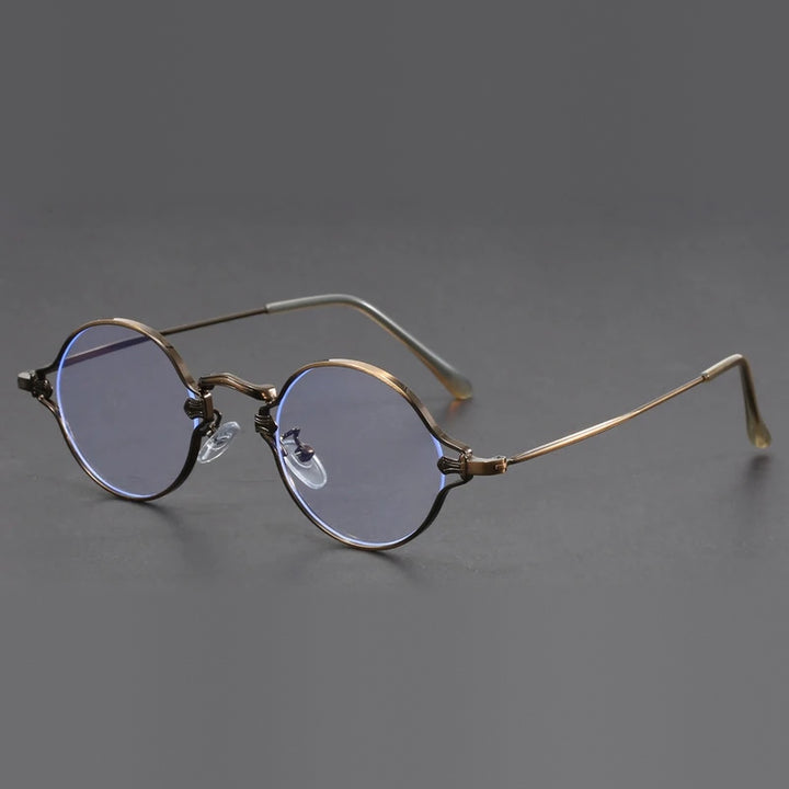 Vicky Unisex Full Rim Round Alloy Reading Glasses 10642 - 1064-brown