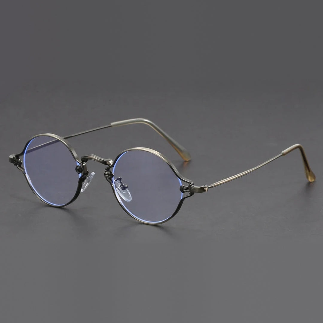 Vicky Unisex Full Rim Round Alloy Reading Glasses 10642 - 1064-dark gray