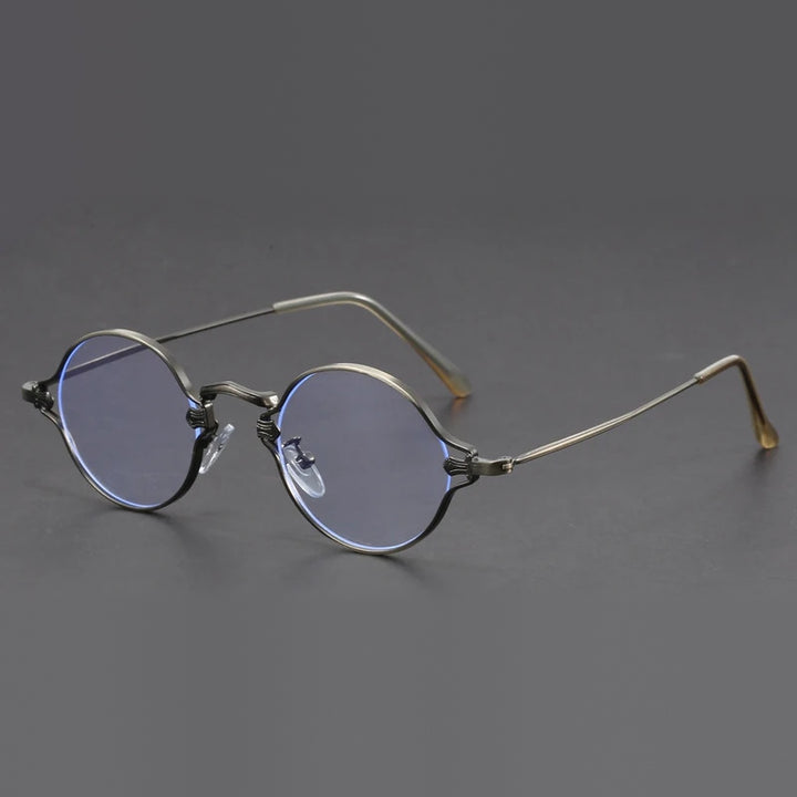Vicky Unisex Full Rim Round Alloy Reading Glasses 10642 - 1064-dark gray