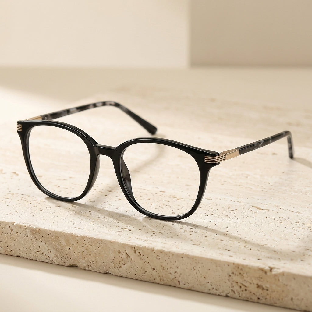 Vicky Unisex Full Rim Round Square Tr 90 Alloy Reading Glasses 77216