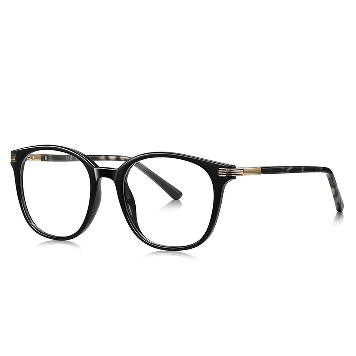 Vicky Unisex Full Rim Round Square Tr 90 Alloy Reading Glasses 77216 - LS216-C1