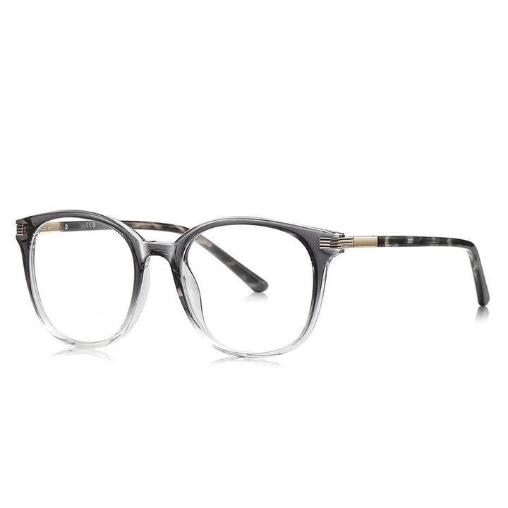 Vicky Unisex Full Rim Round Square Tr 90 Alloy Reading Glasses 77216 - LS216-C2