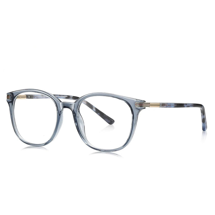 Vicky Unisex Full Rim Round Square Tr 90 Alloy Reading Glasses 77216 - LS216-C3