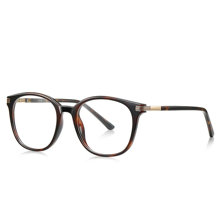Vicky Unisex Full Rim Round Square Tr 90 Alloy Reading Glasses 77216 - LS216-C6