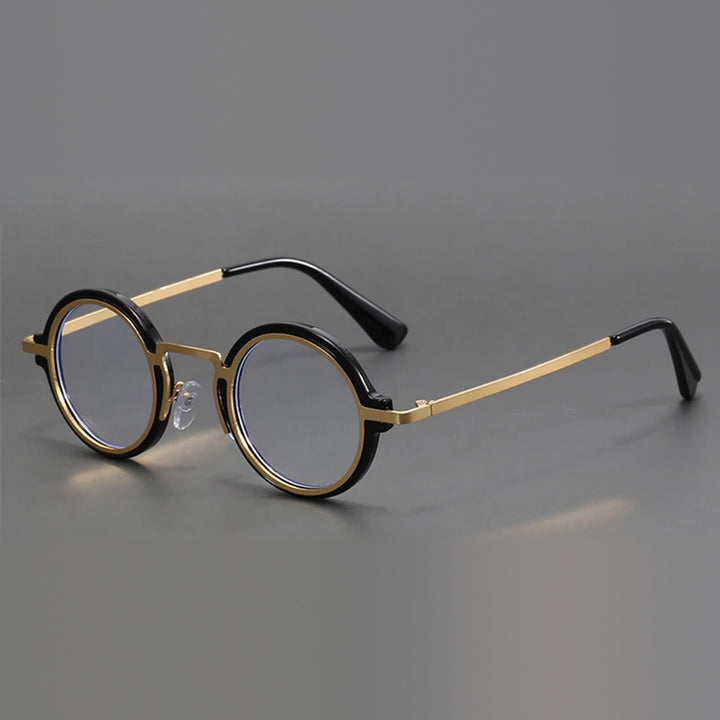 Vicky Unisex Full Rim Round Tr 90 Alloy Reading Glasses 10124 - 1012-black gold