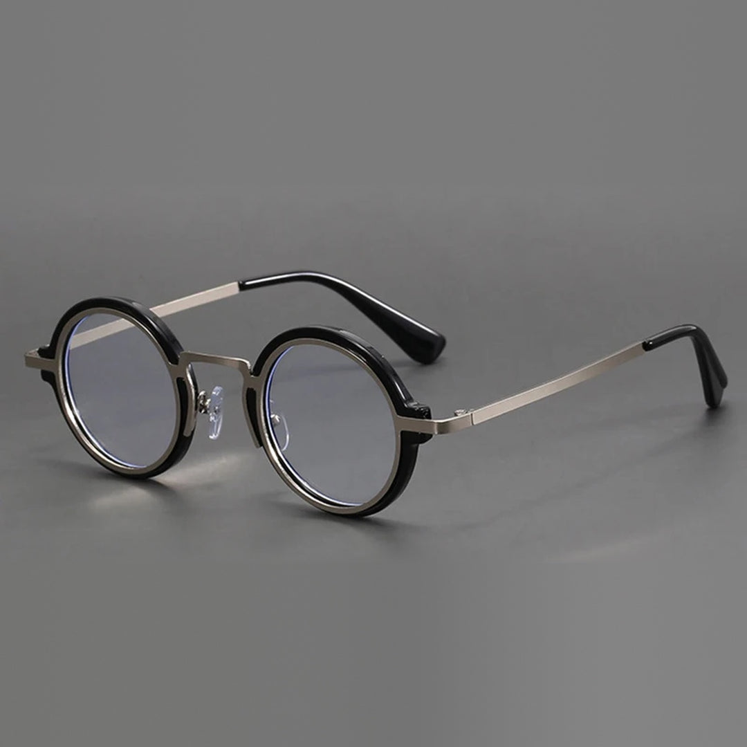 Vicky Unisex Full Rim Round Tr 90 Alloy Reading Glasses 10124 - 1012-black silver