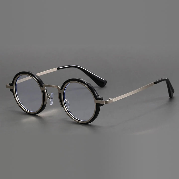Vicky Unisex Full Rim Round Tr 90 Alloy Reading Glasses 10124 - 1012-black silver