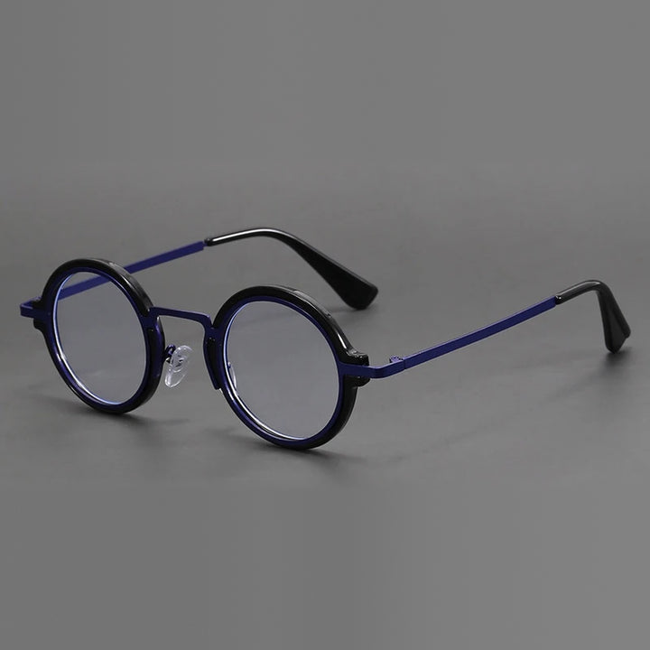 Vicky Unisex Full Rim Round Tr 90 Alloy Reading Glasses 10124 - 1012-dark blue