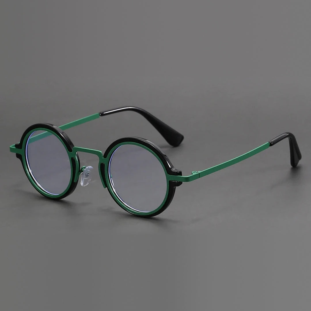 Vicky Unisex Full Rim Round Tr 90 Alloy Reading Glasses 10124 - 1012-dark green