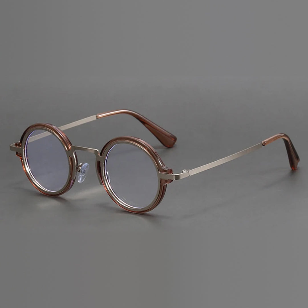 Vicky Unisex Full Rim Round Tr 90 Alloy Reading Glasses 10124 - 1012-tea color
