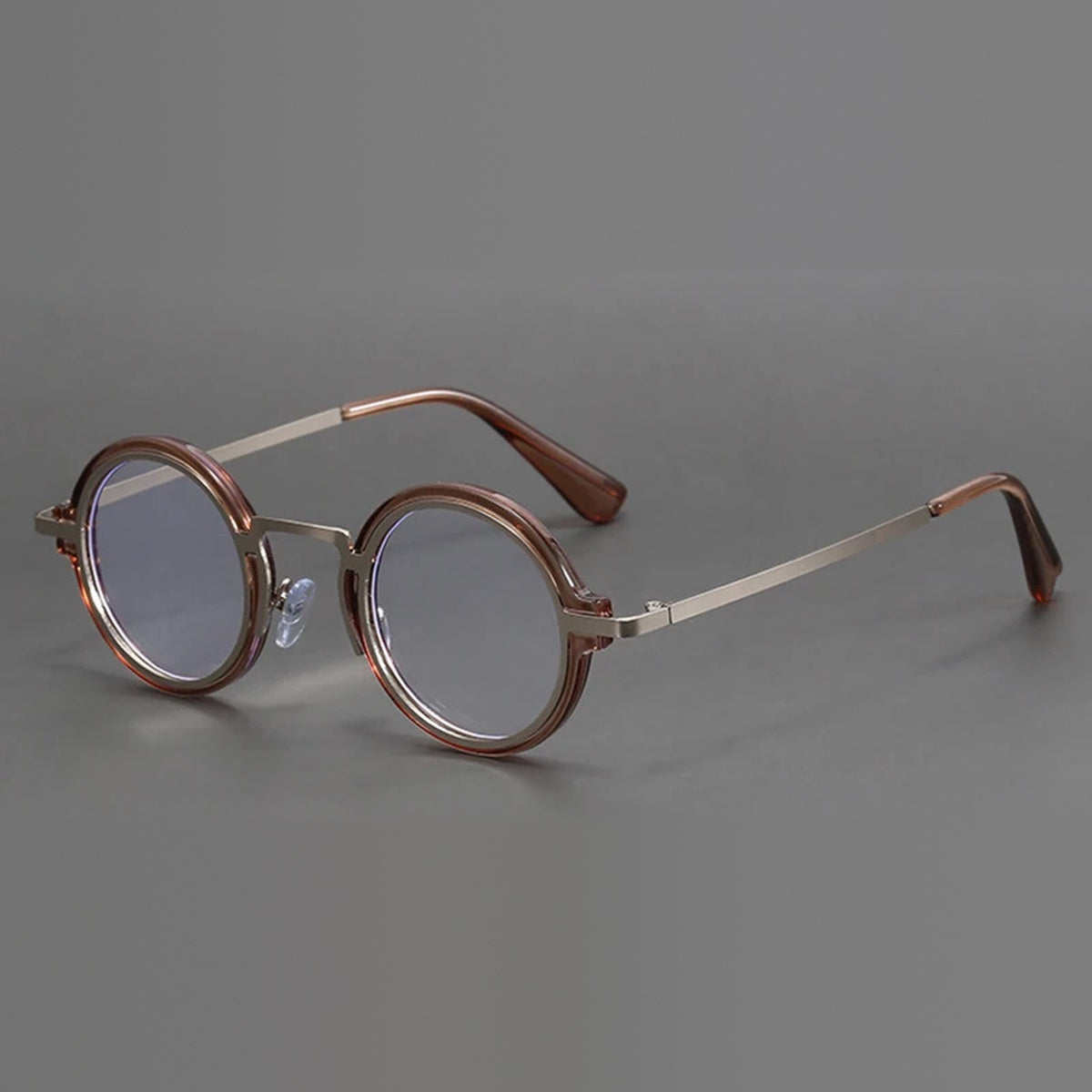 Vicky Unisex Full Rim Round Tr 90 Alloy Reading Glasses 10124 - 1012-tea color