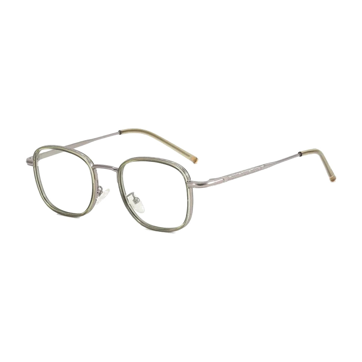Vicky Unisex Full Rim Square Acetate Titanium Reading Glasses 10144 - 1014-greener
