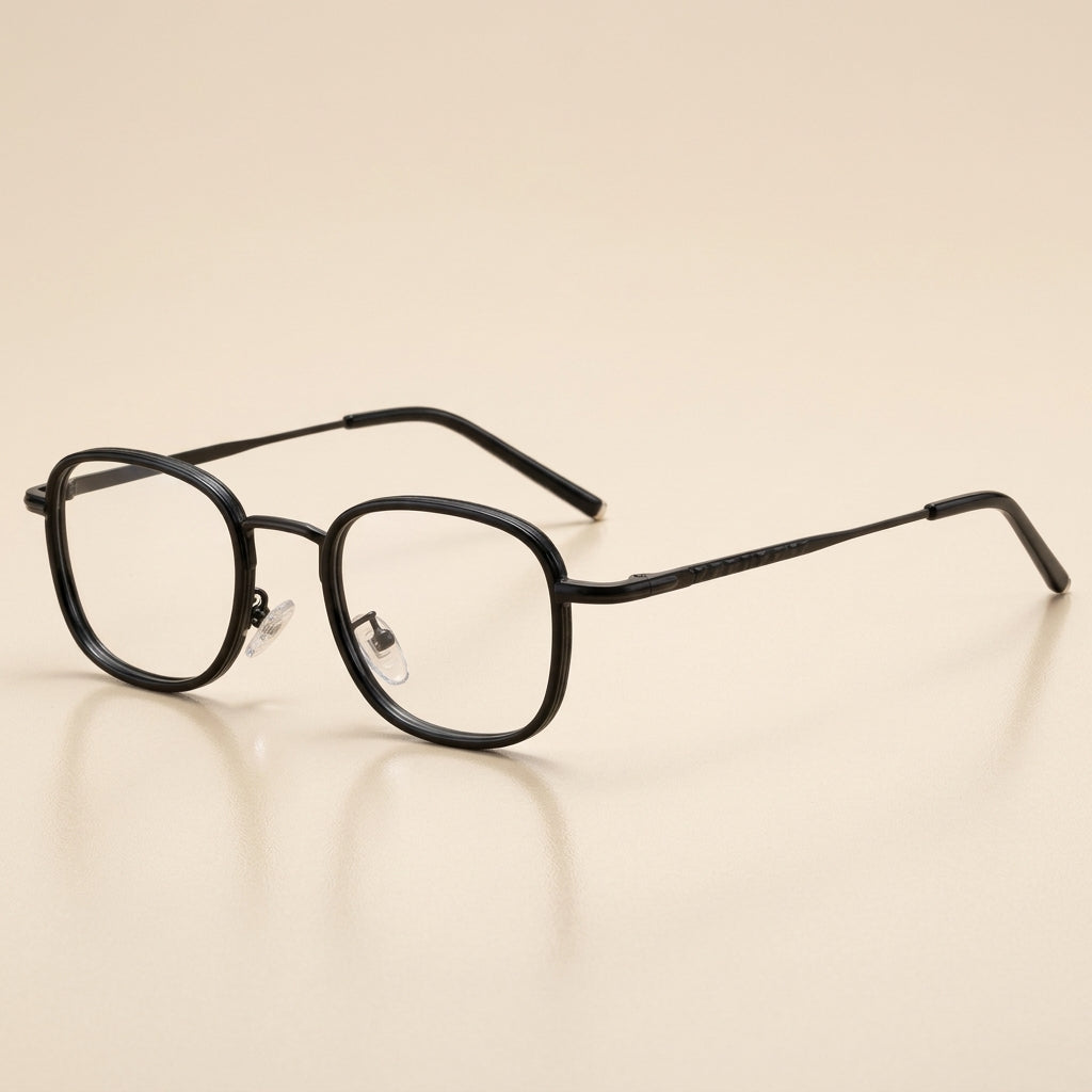 Vicky Unisex Full Rim Square Acetate Titanium Reading Glasses 10144