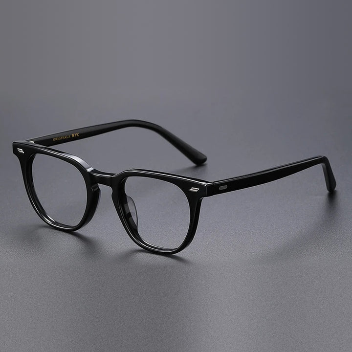 Vicky Unisex Full Rim Square Acetate Titanium Reading Glasses 756005 - 56005-BLACK