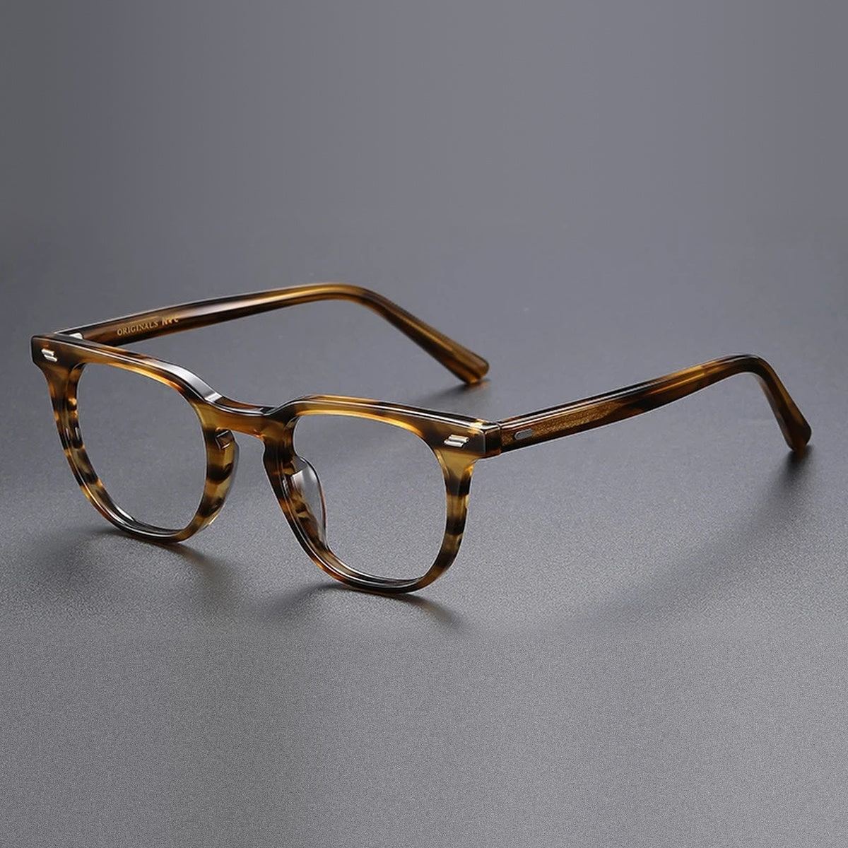 Vicky Unisex Full Rim Square Acetate Titanium Reading Glasses 756005 - 56005-dark yellow
