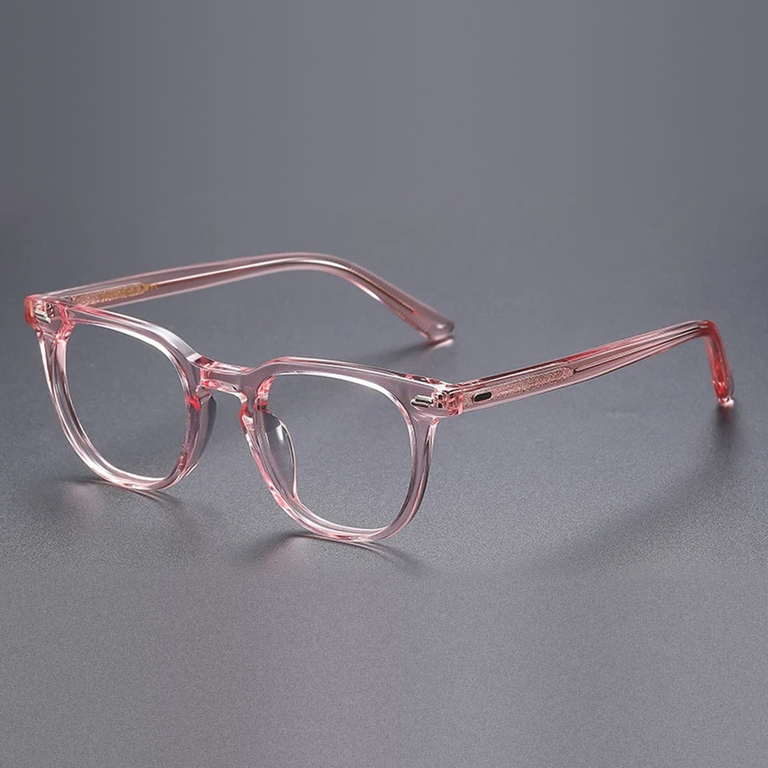 Vicky Unisex Full Rim Square Acetate Titanium Reading Glasses 756005 - 56005-PINK