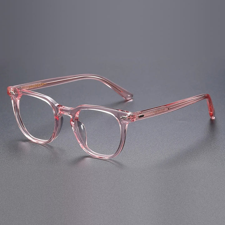Vicky Unisex Full Rim Square Acetate Titanium Reading Glasses 756005 - 56005-PINK