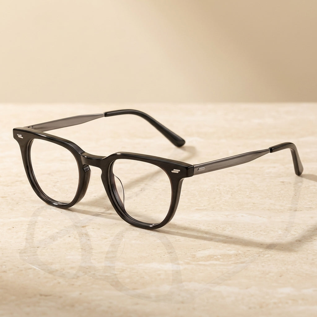 Vicky Unisex Full Rim Square Acetate Titanium Reading Glasses 756005