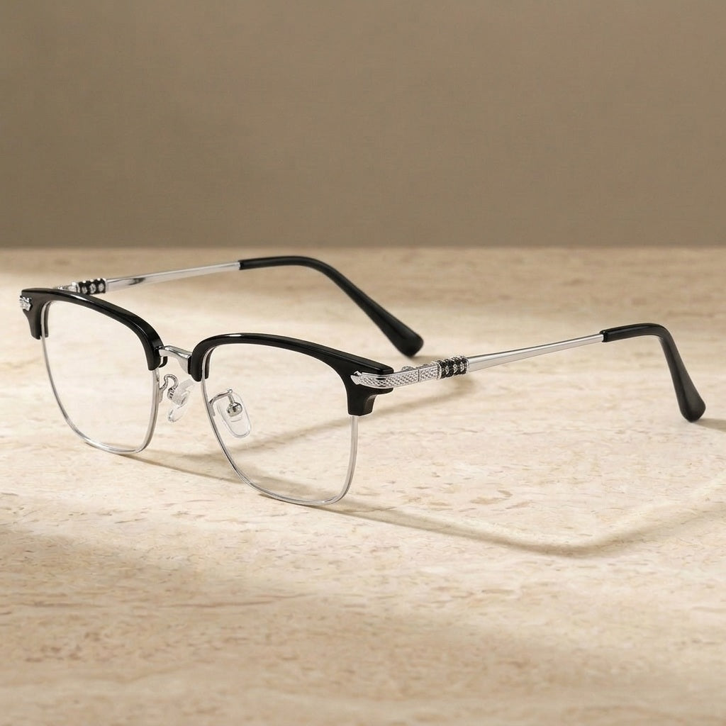 Vicky Unisex Full Rim Square Alloy Reading Glasses K002 — view 2 | Vicky at FuzWeb
