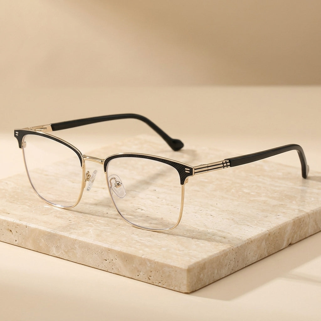Vicky Unisex Full Rim Square Alloy Spring Hinge Reading Glasses 779002