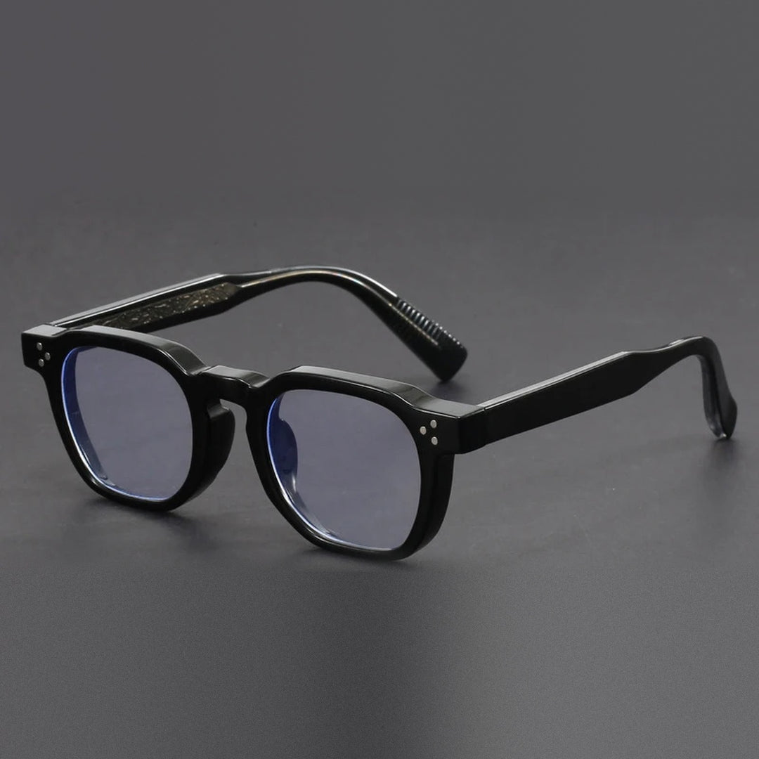 Vicky Unisex Full Rim Square Brow Line Acetate Reading Glasses 527499 - 527-black