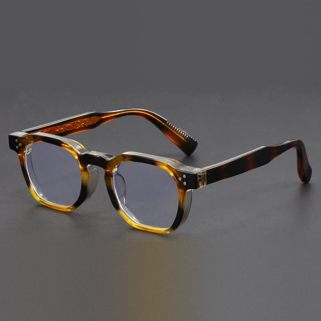 Vicky Unisex Full Rim Square Brow Line Acetate Reading Glasses 527499 - 527-Leopard print